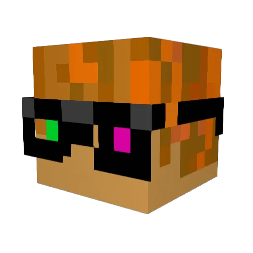 httpdizzles Minecraft avatar head, 3D render
