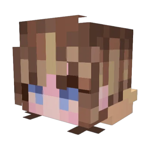 httpuppy Minecraft avatar head, 3D render