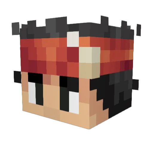 hua_ma Minecraft avatar head, 3D render