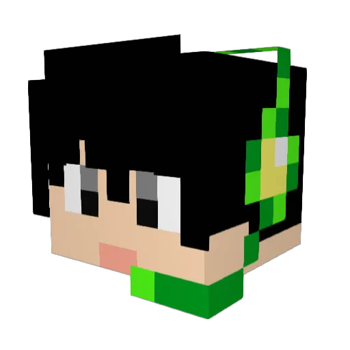 hualiuy_ Minecraft avatar head, 3D render