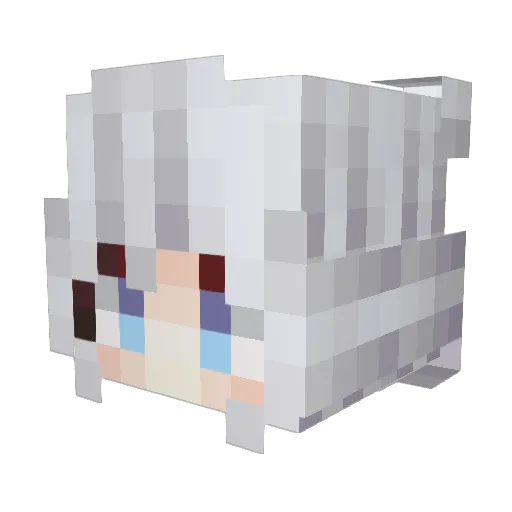 huanaing Minecraft avatar head, 3D render