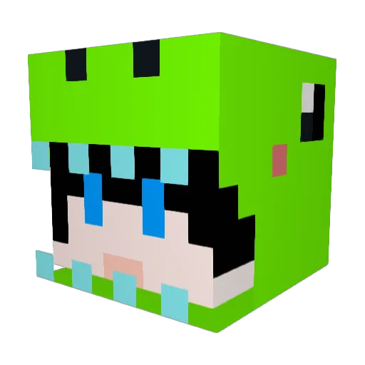 huanbao Minecraft avatar head, 3D render