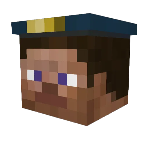 huangyouci Minecraft avatar head, 3D render