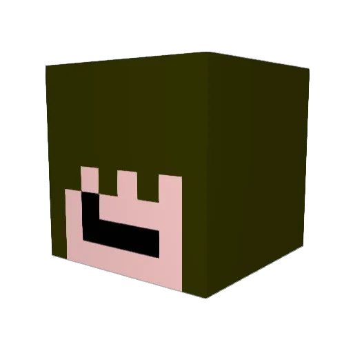 hubertgeek Minecraft avatar head, 3D render