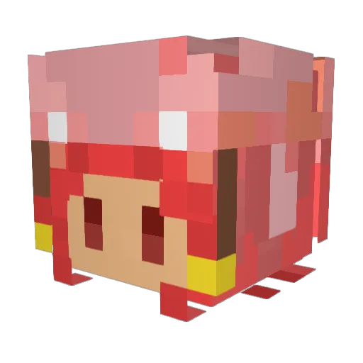 huchuachua Minecraft avatar head, 3D render