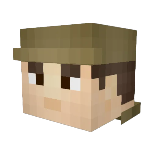 huck_theo Minecraft avatar head, 3D render