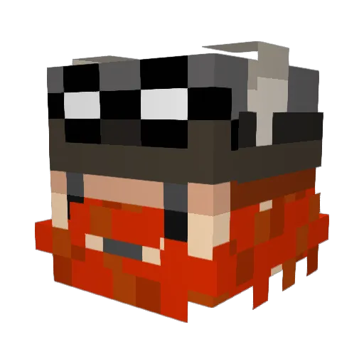 hudsman Minecraft avatar head, 3D render