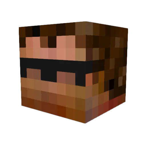 hudsonpurple Minecraft avatar head, 3D render