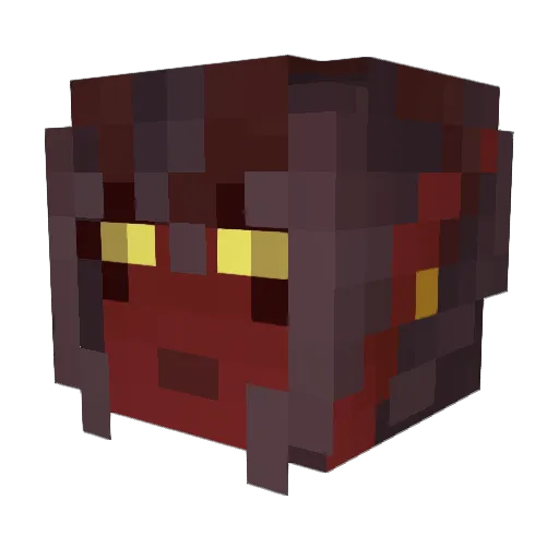hugatiefling Minecraft avatar head, 3D render