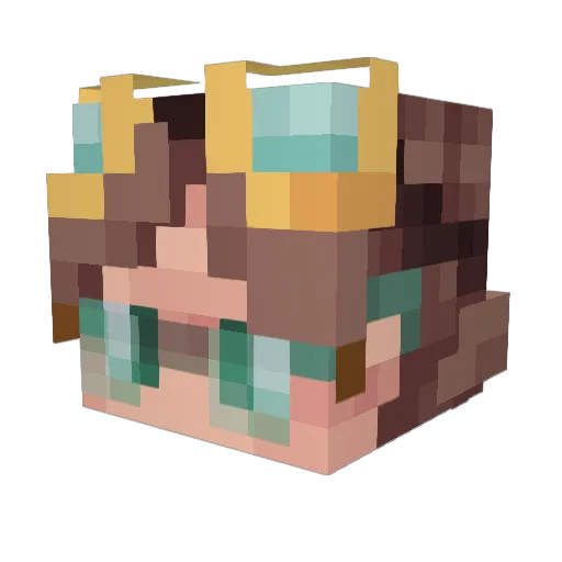 huge_frog Minecraft avatar head, 3D render