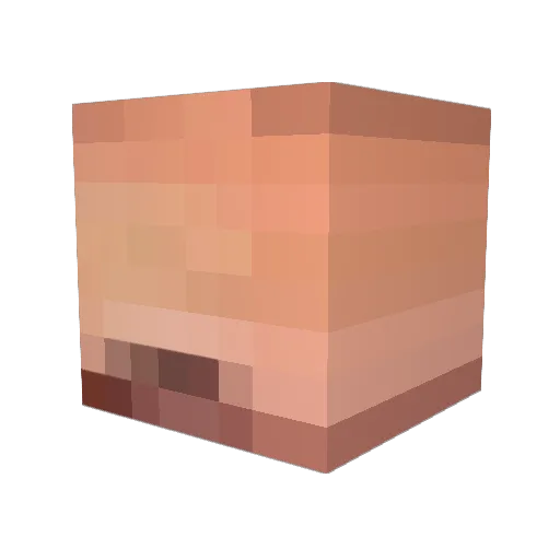 hugeds Minecraft avatar head, 3D render