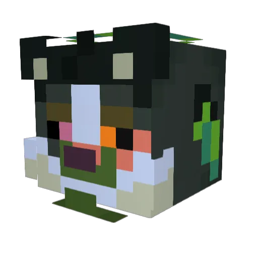 hugeheart Minecraft avatar head, 3D render