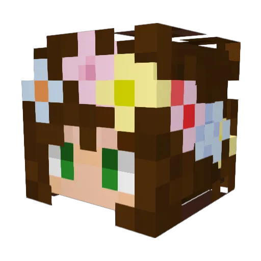 hugelunatic Minecraft avatar head, 3D render