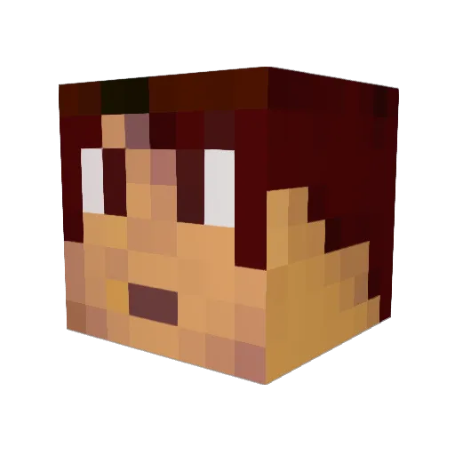 huggsie Minecraft avatar head, 3D render