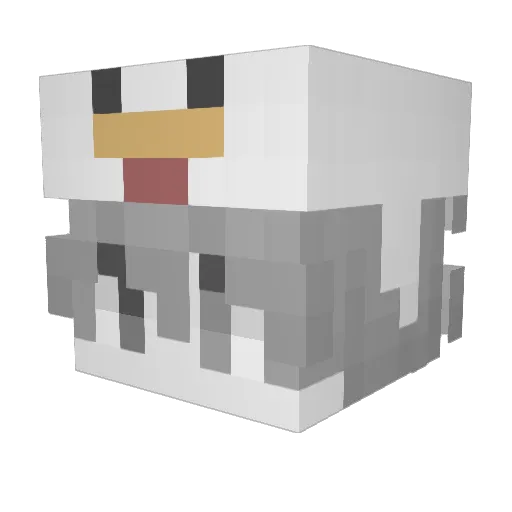 hughcares Minecraft avatar head, 3D render