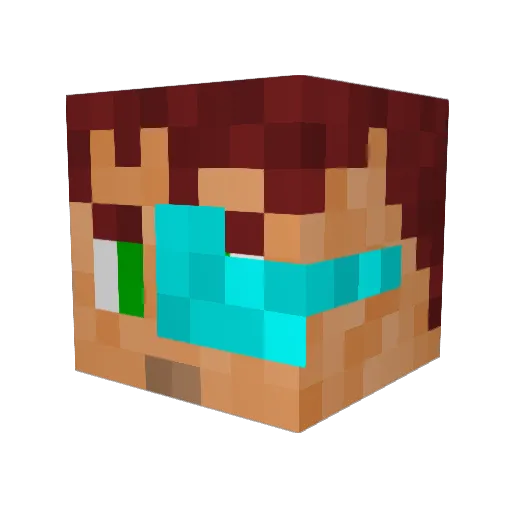 hugo_12_ Minecraft avatar head, 3D render