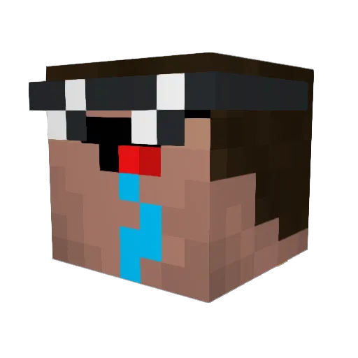 hugoat1 Minecraft avatar head, 3D render
