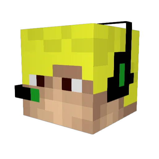 hugolokes Minecraft avatar head, 3D render