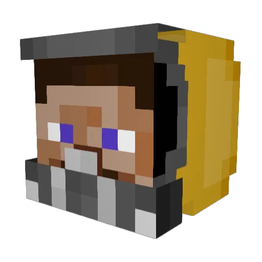 hugoonix Minecraft avatar head, 3D render