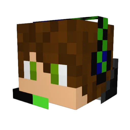 hugopunch Minecraft avatar head, 3D render