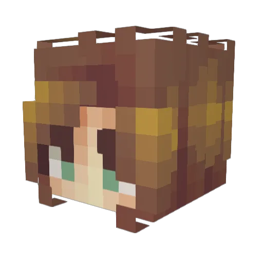 huisia Minecraft avatar head, 3D render