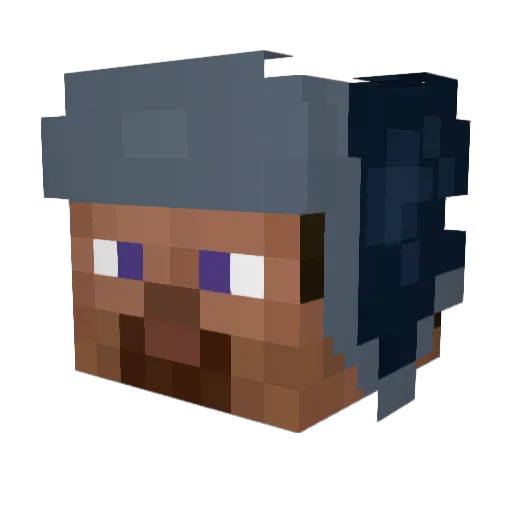 hukia Minecraft avatar head, 3D render