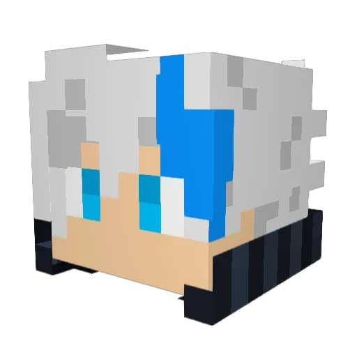 hukukoko Minecraft avatar head, 3D render