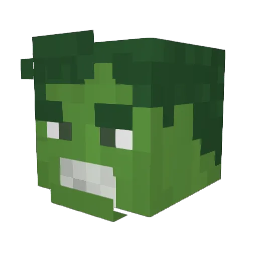 hulknocabreado Minecraft avatar head, 3D render