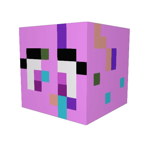hum_an Minecraft avatar head, 3D render