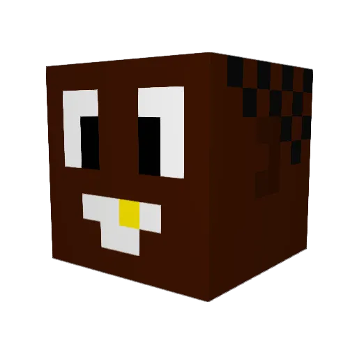 hunajainen Minecraft avatar head, 3D render