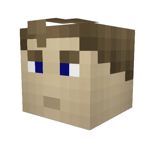 hungjan Minecraft avatar head, 3D render