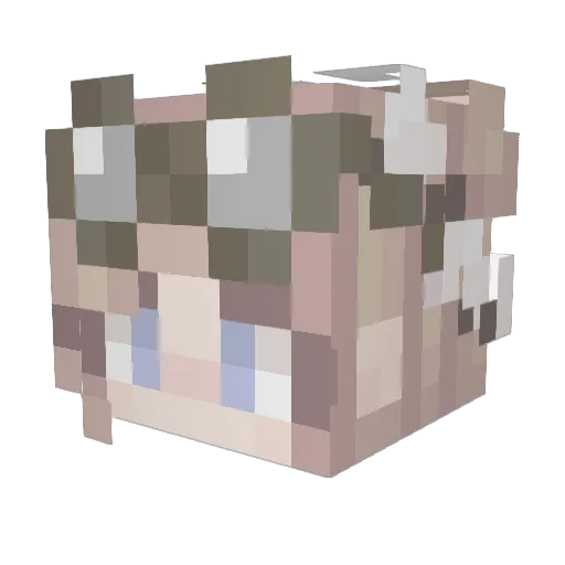 hunkie Minecraft avatar head, 3D render