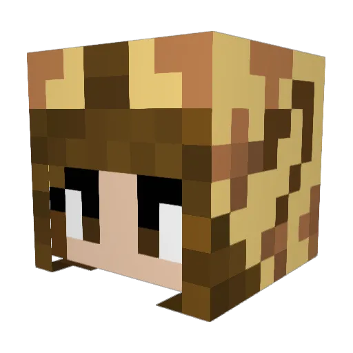 hunterlwagner Minecraft avatar head, 3D render