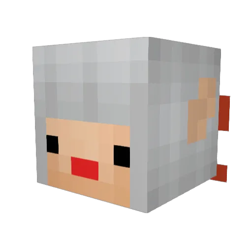 huntychan Minecraft avatar head, 3D render