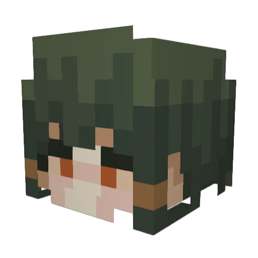 huogai Minecraft avatar head, 3D render