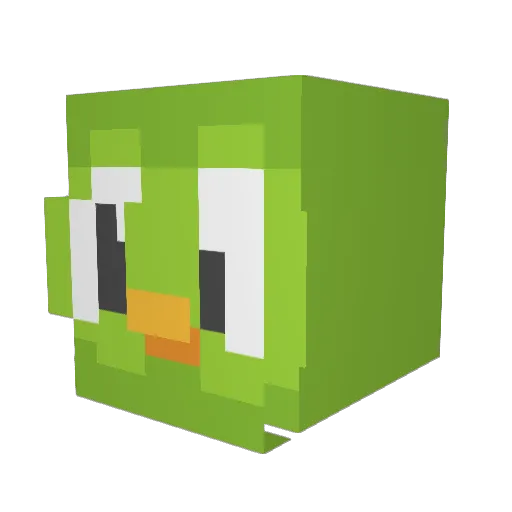 huolingo Minecraft avatar head, 3D render