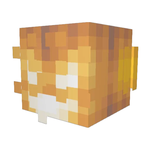 huppert Minecraft avatar head, 3D render