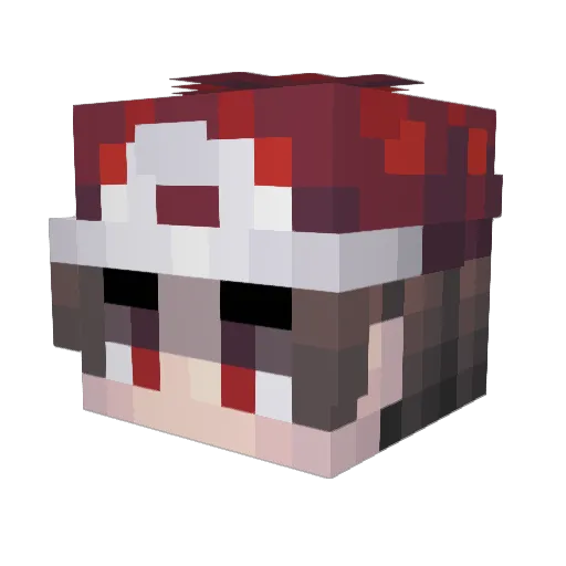 huransueiji Minecraft avatar head, 3D render