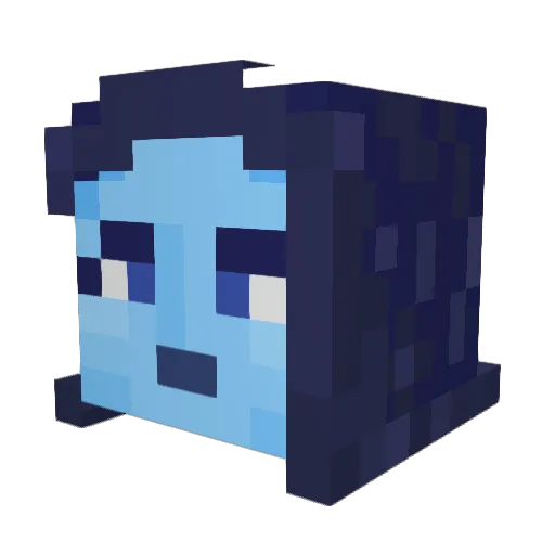 huriL_ Minecraft avatar head, 3D render