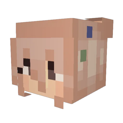 hushednotes Minecraft avatar head, 3D render