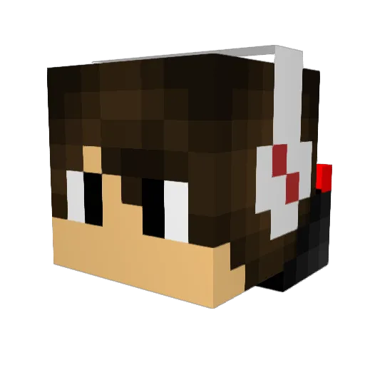 huskeyblu Minecraft avatar head, 3D render