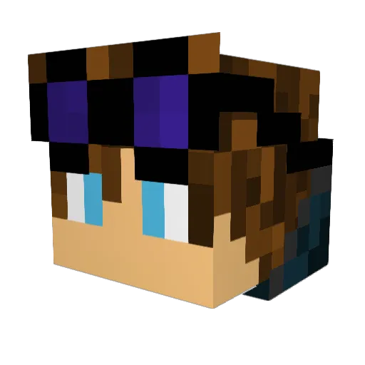 huubor Minecraft avatar head, 3D render