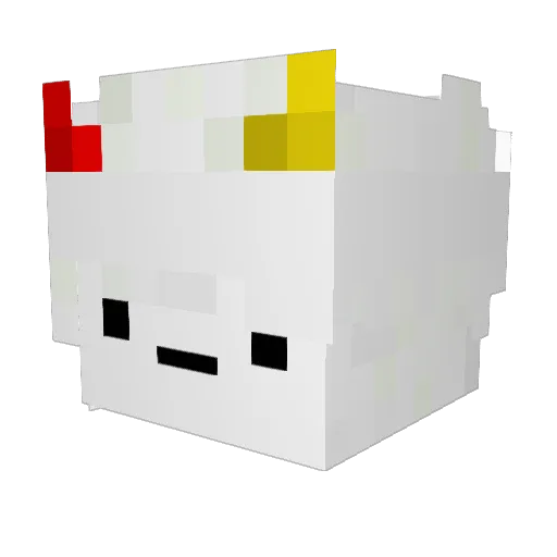 hvcken Minecraft avatar head, 3D render
