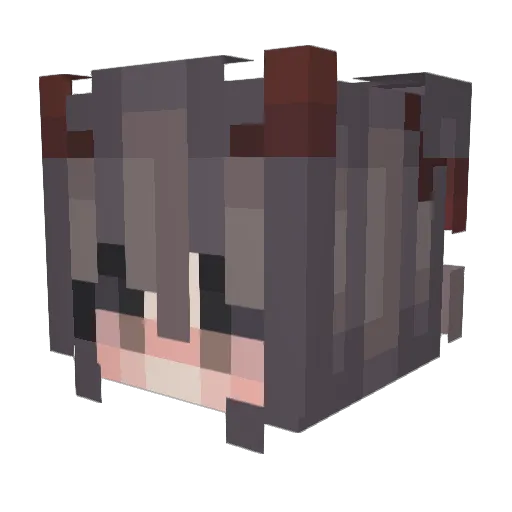 hxanako Minecraft avatar head, 3D render
