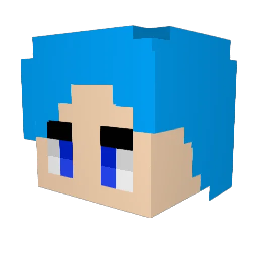 hyan_ed Minecraft avatar head, 3D render