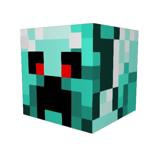hybzen Minecraft avatar head, 3D render