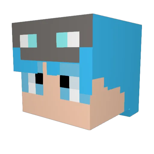 hyensoo009 Minecraft avatar head, 3D render