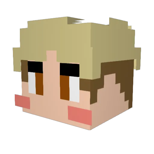 hyeongjae Minecraft avatar head, 3D render