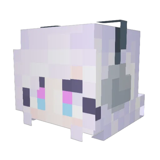 hyliqia Minecraft avatar head, 3D render