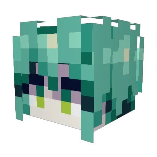 hyparra Minecraft avatar head, 3D render